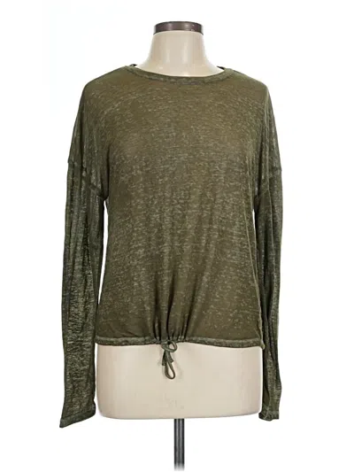 Pre-owned Derek Heart Long Sleeve Top Green Crew Neck Tops
