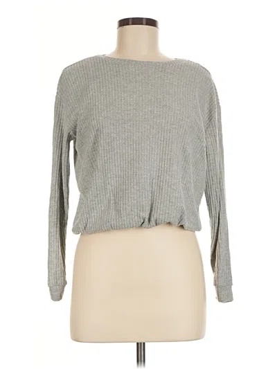 Pre-owned Derek Heart Long Sleeve T-shirt In Gray