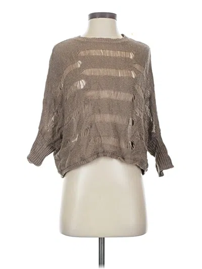 Pre-owned Derek Heart Poncho In Brown