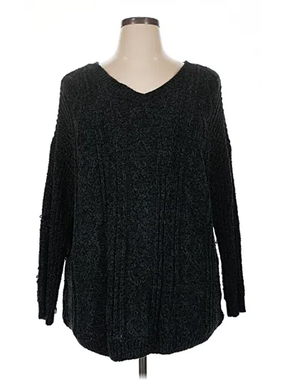 Pre-owned Derek Heart Pullover Sweater In Black