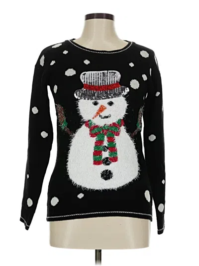 Pre-owned Derek Heart Pullover Sweater In Black