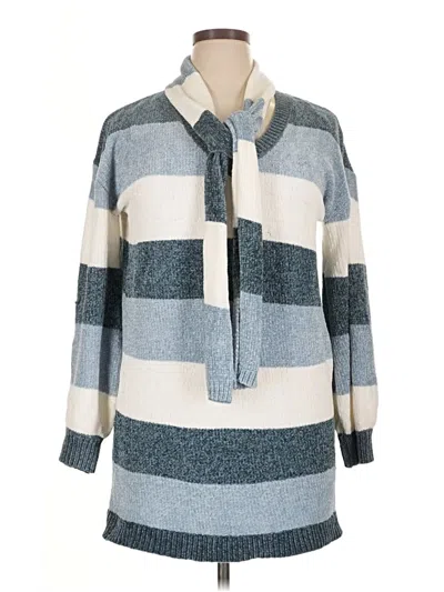 Pre-owned Derek Heart Pullover Sweater In Blue