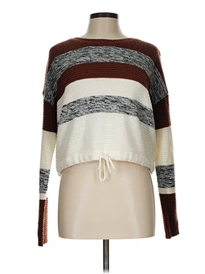 Pre-owned Derek Heart Pullover Sweater In Brown