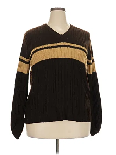 Pre-owned Derek Heart Pullover Sweater In Brown