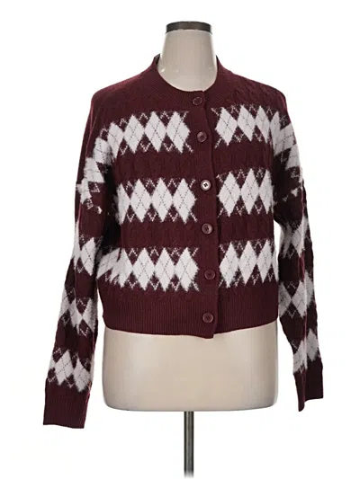 Pre-owned Derek Heart Pullover Sweater In Burgundy
