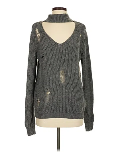 Pre-owned Derek Heart Pullover Sweater In Gray