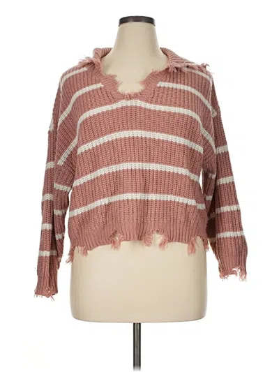 Pre-owned Derek Heart Pullover Sweater In Pink