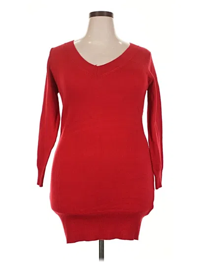 Pre-owned Derek Heart Pullover Sweater In Red