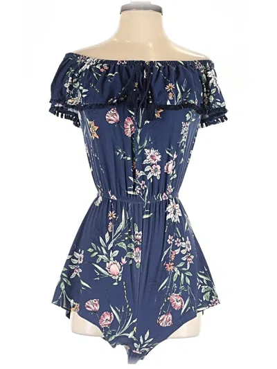 Pre-owned Derek Heart Romper In Blue