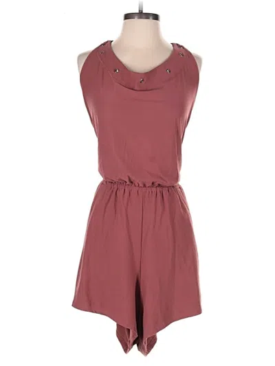 Pre-owned Derek Heart Romper In Burgundy