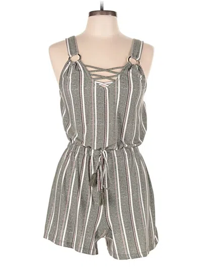 Pre-owned Derek Heart Romper In Gray