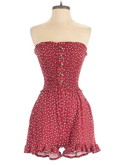 Pre-owned Derek Heart Romper In Red