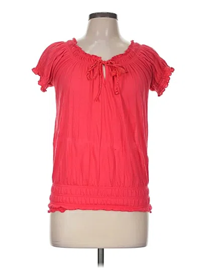 Pre-owned Derek Heart Short Sleeve Blouse In Pink