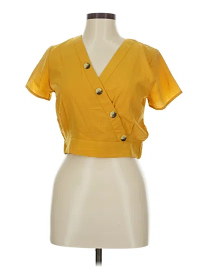 Pre-owned Derek Heart Short Sleeve Blouse In Yellow