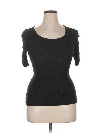 Pre-owned Derek Heart Short Sleeve Top Black Sweetheart Neckline Tops