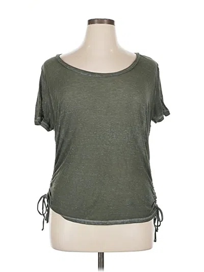 Pre-owned Derek Heart Short Sleeve Top Green Scoop Neck Tops