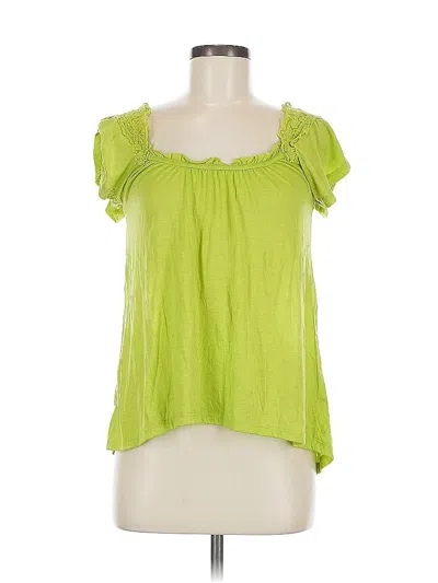 Pre-owned Derek Heart Short Sleeve Top Green Sweetheart Neckline Tops