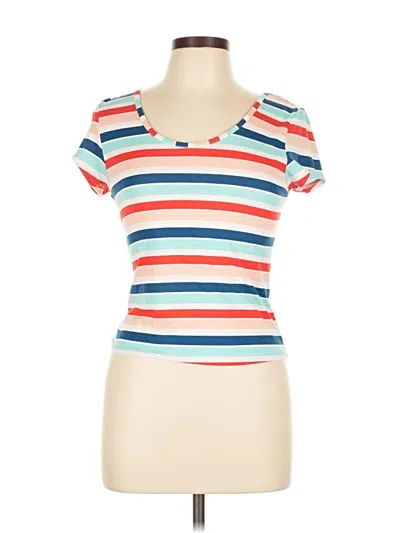 Pre-owned Derek Heart Short Sleeve Top Orange Scoop Neck Tops