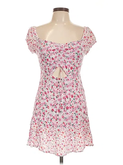 Pre-owned Derek Heart Short Sleeve Top Pink Sweetheart Neckline Tops