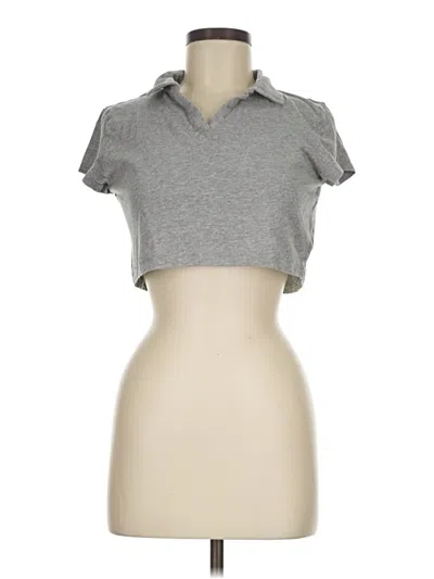 Pre-owned Derek Heart Short Sleeve Turtleneck In Gray