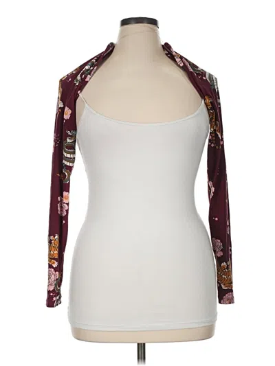 Pre-owned Derek Heart Shrug In Burgundy