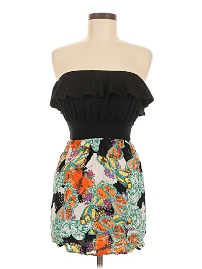 Pre-owned Derek Heart Sleeveless Top Black Strapless Neckline Tops