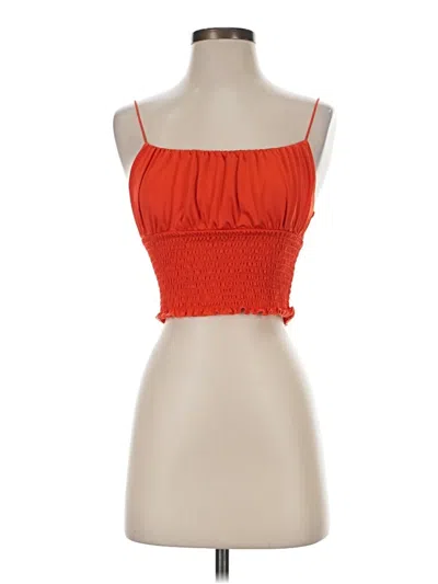 Pre-owned Derek Heart Sleeveless Top Orange Strapless Neckline Tops