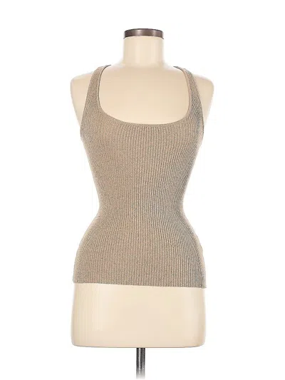 Pre-owned Derek Heart Sleeveless Top Tan Halter Neckline Tops In Brown