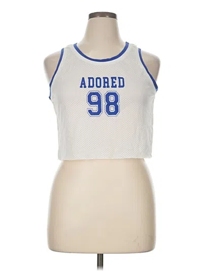 Pre-owned Derek Heart Sleeveless Top White Halter Neckline Tops