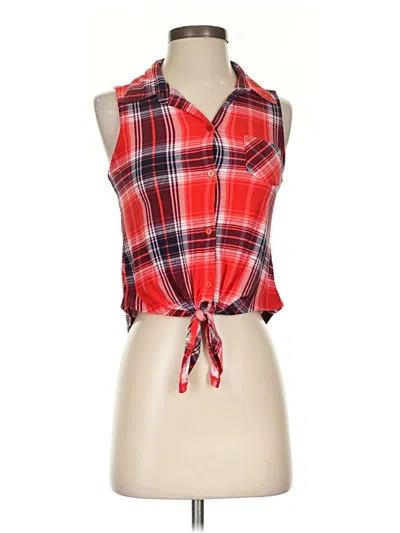 Pre-owned Derek Heart Tank Top Red Tie Neck Tops