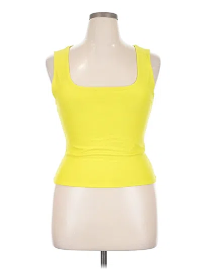 Pre-owned Derek Heart Tank Top Yellow Strapless Neckline Tops