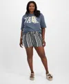 Derek Heart Trendy Plus Size High-rise Tie-waist Shorts