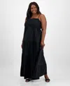 Derek Heart Trendy Plus Size Lace Trim Sleeveless Maxi Dress