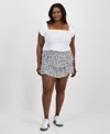 Derek Heart Trendy Plus Size Tiered Mini Skort
