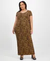 Derek Heart Trendy Plus Size V-neck Bodycon Maxi Dress