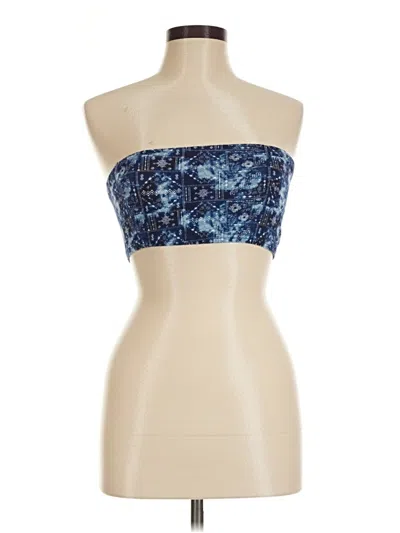 Pre-owned Derek Heart Tube Top Blue Strapless Neckline Tops