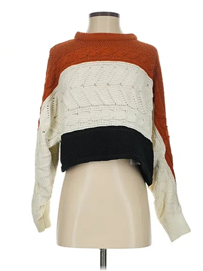 Pre-owned Derek Heart Turtleneck Sweater In Orange
