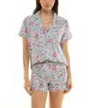 Derek Heart Women's Printed Top And Shorts Set In Multi