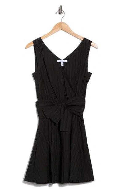 Derek Lam 10 Crosby Abby Lace Trim Tie Waist Minidress In Black