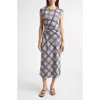 Derek Lam 10 Crosby Adelita Lattice Print Midi Dress In Multi