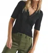 Derek Lam 10 Crosby Adrian Mixed Media Top In Black In Black