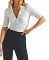 Derek Lam 10 Crosby Adrian Mixed Media Top In Off White