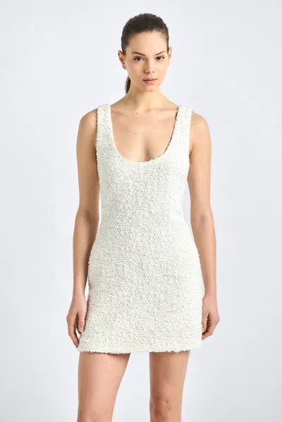 Ailani Paillette Boucle Scoop Back Tank Dress In White from Derek Lam 10 Crosby