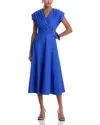 Derek Lam 10 Crosby Aimee Wrap Midi Dress In Topaz