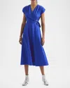 Derek Lam 10 Crosby Aimee Wrap Midi Dress In Topaz