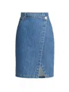 DEREK LAM 10 CROSBY AINE ASYMMETRICAL DENIM SKIRT IN CANAL