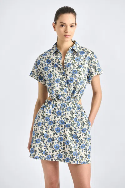 Alba Cutout Back Mini Shirtdress In Blue from Derek Lam 10 Crosby