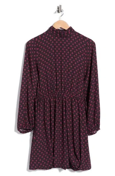 Derek Lam 10 Crosby Alex Bubble Hem Long Sleeve Dress In Burgundy