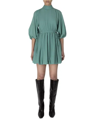 Derek Lam 10 Crosby Alex Bubble Hem Mini Dress In Green