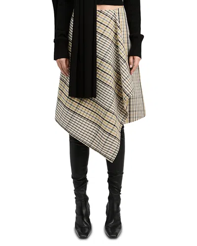 Derek Lam 10 Crosby Alexander Drape Front Asymmetric Skirt In Gray
